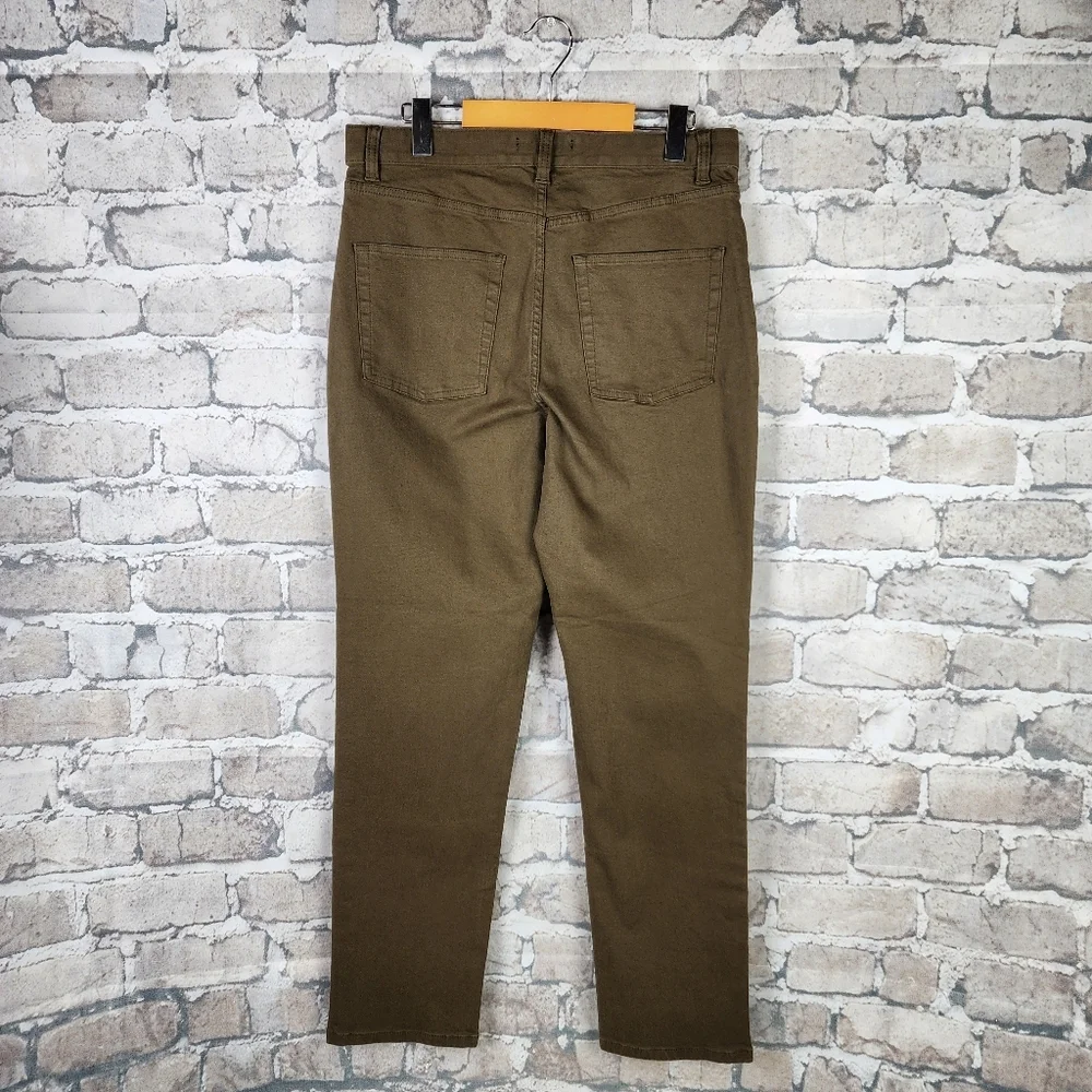 OAK + FORT Cotton Twill Ankle Pant Straight Leg Tobacco Size 32 - Picture 5 of 9